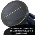 Ombrelone Central Led Varetas 2,70m Azul IWOBCL270AZ - 7