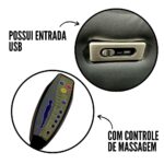 Poltrona Tripla Reclinável Com Função De Massagem E USB Preto IWPTRMUPT - 7