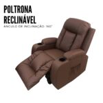 Poltrona De Amamentação Com Balanço USB Reclinável Caramelo - IWPRMAUCM - 8