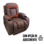 Poltrona De Amamentação Com Balanço USB Reclinável Caramelo - IWPRMAUCM - 9