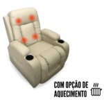 Poltrona De Amamentação Com Balanço USB Reclinável Bege - IWPRMAUBG - 9