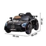 Mini Carro Elétrico 12V Mercedes Benz AMG GT R Licenciado Preto BW314PT - 2