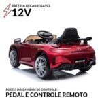 Mini Carro Elétrico 12V Mercedes Benz AMG GT R Licenciado Vermelho BW315VM - 5