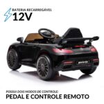 Mini Carro Elétrico 12V Mercedes Benz AMG GT R Licenciado Preto BW314PT - 5