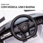 Mini Carro Elétrico 12V Mercedes Benz AMG GT R Licenciado Branco BW315BR - 6