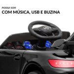 Mini Carro Elétrico 12V Mercedes Benz AMG GT R Licenciado Preto BW315PT - 6