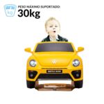 Mini Carro Elétrico Volkswagen Beetle Dune 6V Amarelo BW274AM - 3