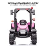 Mini Trator Elétrico 12V Rosa BW319RS - 4