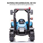 Mini Trator Elétrico 12V Azul BW319AZ - 4