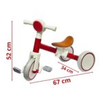 Bicicleta Equilíbrio Infantil 2 Em 1 Branco E Vermelho BW310VM - 2