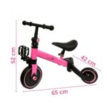 Bicicleta Equilíbrio Infantil 3 Em 1 Rosa BW312RS - 2