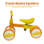 Triciclo Equilíbrio 4 Rodas Amarelo BW309AM - 3