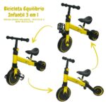 Bicicleta Equilíbrio Infantil 3 Em 1 Amarelo BW312AM - 3