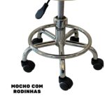 Cadeira Barbeiro Descanso Perna Com Mocho Rosa IWCBDM01RS - 8