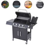 Churrasqueira A Gás 4 Queimadores Centrais E 1 Lateral Preto IWCG003 - 1