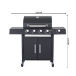 Churrasqueira A Gás 4 Queimadores Centrais E 1 Lateral Preto IWCG003 - 2