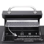 Churrasqueira A Gás 4 Queimadores Centrais E 1 Lateral Preto IWCG003 - 8