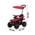 Quadriciclo Elétrico Vermelho Com Empurrador E Cobertura 6V Importway - BW370VM - 2