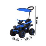 Quadriciclo Elétrico Azul Com Empurrador E Cobertura 6V Importway - BW370AZ - 2