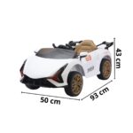 Mini Carro Elétrico 12V Com Controle Remoto Branco Importway - BW373BR - 2