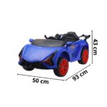 Mini Carro Elétrico 12V Com Controle Remoto Azul Importway - BW373AZ - 2