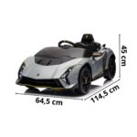 Mini Carro Elétrico 12V Lamborghini Autêntica Cinza Importway - BW378CZ - 2