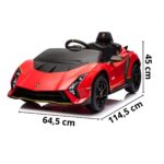 Mini Carro Elétrico 12V Lamborghini Autêntica Vermelho Importway - BW378VM - 2