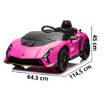 Mini Carro Elétrico 12V Lamborghini Autêntica Rosa Importway BW378RS - 2