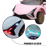Mini Carro Elétrico 12V Com Controle Remoto Rosa Importway - BW373RS - 3