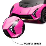 Mini Carro Elétrico 12V Lamborghini Autêntica Rosa Importway BW378RS - 3