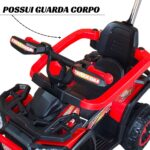Quadriciclo Elétrico Vermelho Com Empurrador E Cobertura 6V Importway - BW370VM - 4