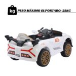 Mini Carro Elétrico 12V Com Controle Remoto Branco Importway - BW373BR - 4