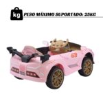 Mini Carro Elétrico 12V Com Controle Remoto Rosa Importway - BW373RS - 4