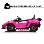 Mini Carro Elétrico 12V Lamborghini Autêntica Rosa Importway BW378RS - 4