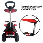 Quadriciclo Elétrico 6V Com Empurrador E Cobertura Vermelho Importway BW375VM - 5