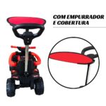 Quadriciclo Elétrico Vermelho Com Empurrador E Cobertura 6V Importway - BW370VM - 5