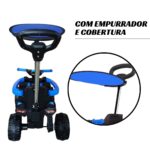 Quadriciclo Elétrico Azul Com Empurrador E Cobertura 6V Importway - BW370AZ - 5