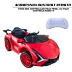 Mini Carro Elétrico 12V Com Controle Remoto Vermelho Importway - BW373VM - 5