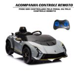 Mini Carro Elétrico 12V Lamborghini Autêntica Cinza Importway - BW378CZ - 5