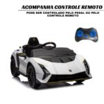 Mini Carro Elétrico 12V Lamborghini Autêntica Branco Importway - BW378BR - 5