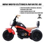 Mini Moto Elétrica 6V Vermelho Importway BW369VM - 6