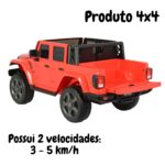 Mini Caminhonete Elétrica Jeep Gladiator Rubicon 4X4 12V Vermelho - BW272VM - 6