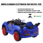 Mini Carro Elétrico 12V Com Controle Remoto Azul Importway - BW373AZ - 7