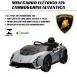 Mini Carro Elétrico 12V Lamborghini Autêntica Cinza Importway - BW378CZ - 7