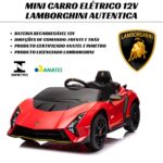 Mini Carro Elétrico 12V Lamborghini Autêntica Vermelho Importway - BW378VM - 7