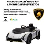 Mini Carro Elétrico 12V Lamborghini Autêntica Branco Importway - BW378BR - 7