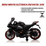 Mini Moto Elétrica 24V Preto Importway BW367PT - 8