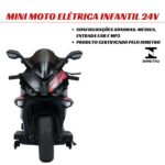 Mini Moto Elétrica Preto 24V Importway BW385PT - 8
