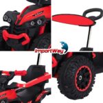 Quadriciclo Elétrico Vermelho Com Empurrador E Cobertura 6V Importway - BW370VM - 8