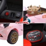 Mini Carro Elétrico 12V Com Controle Remoto Rosa Importway - BW373RS - 9